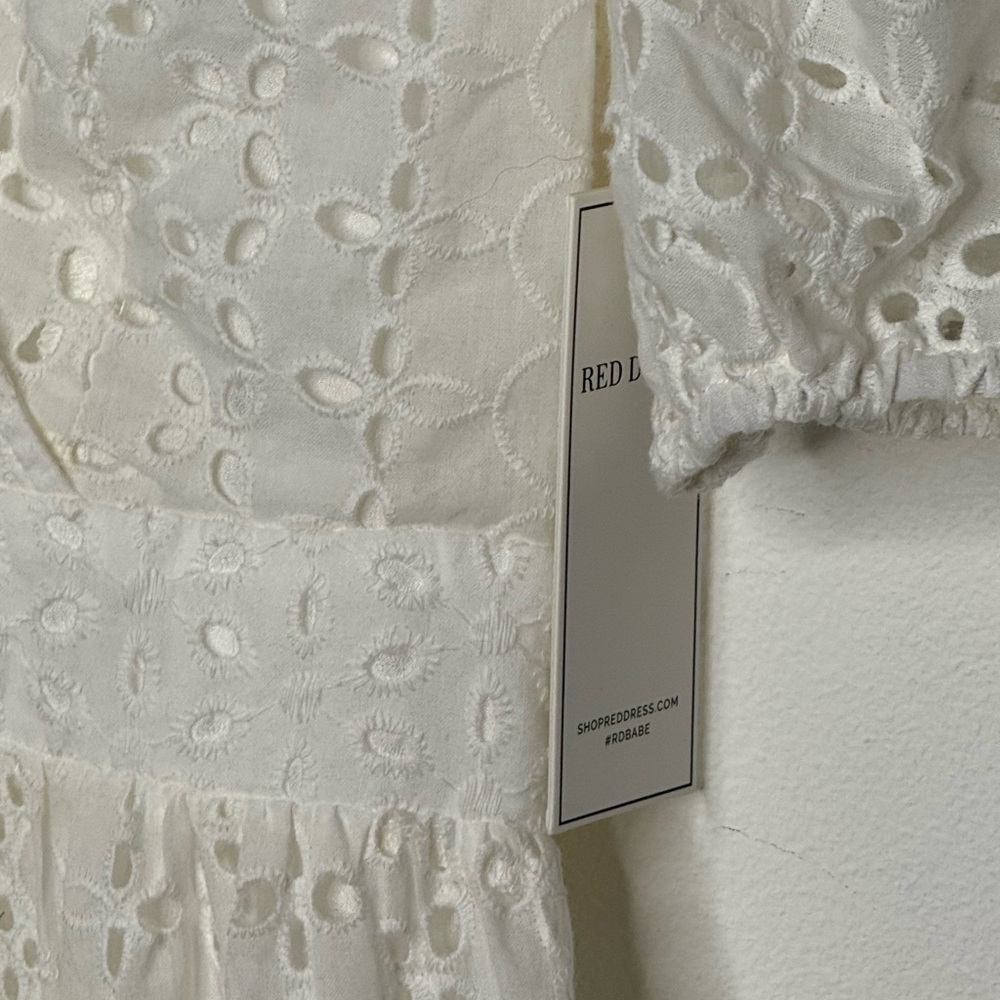 Aura by Red Dress White Puff Sleeve Maxi Dress NWT - Picture 3 of 7